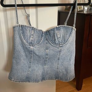 Weworewhat denim corset NWT trendy size 8